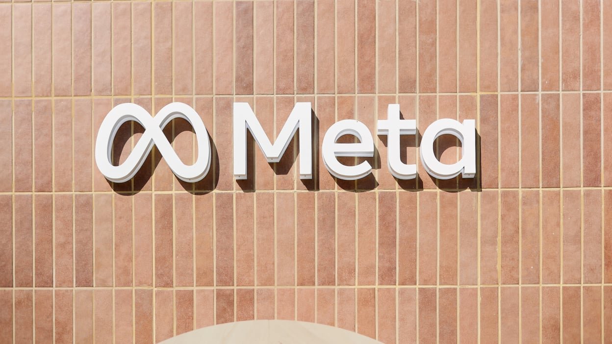  Mobile World Congress The Meta corporate logo is displayed at the Fira Gran Via exhibition center during the Mobile World Congress