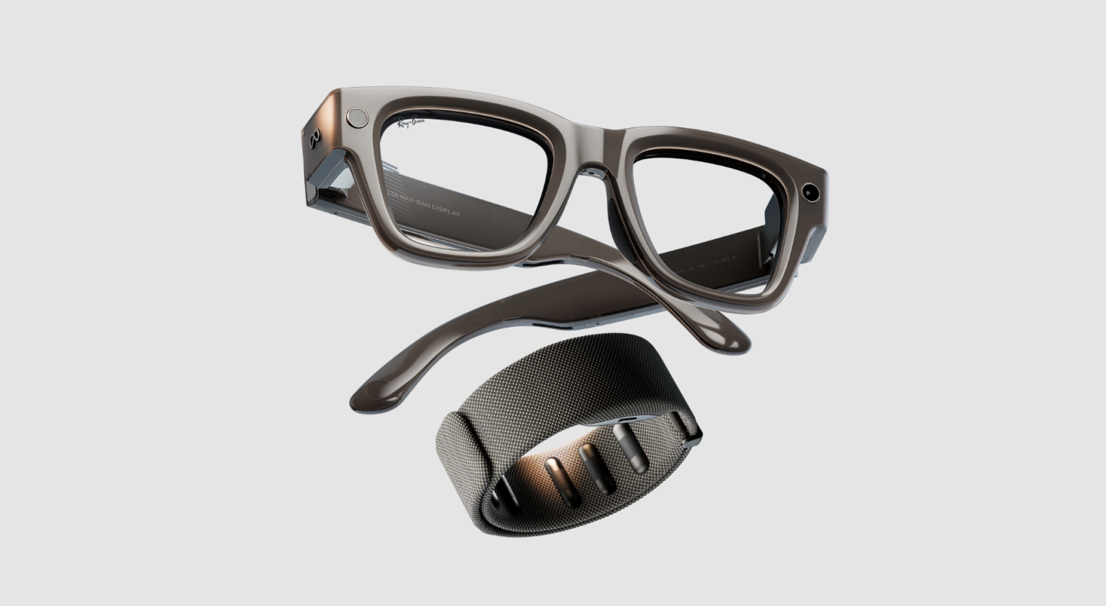 meta display glasses with neural band